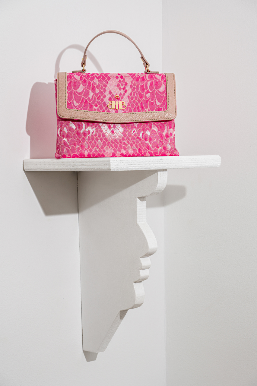 Babo - Laura pink brocade shoulder bag