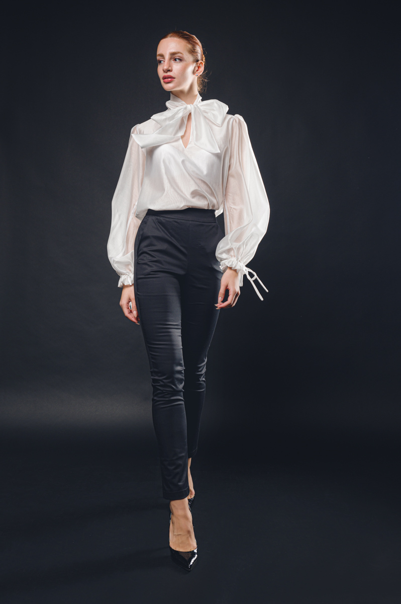 Babo - Cigarette Pants in Black Poplin