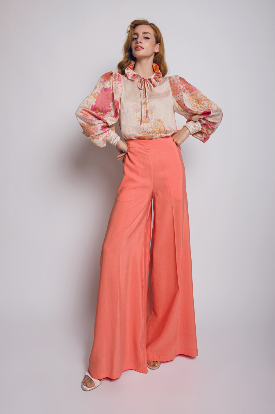Babo - “Sophia” Ruffled Blouse in Pink Floral